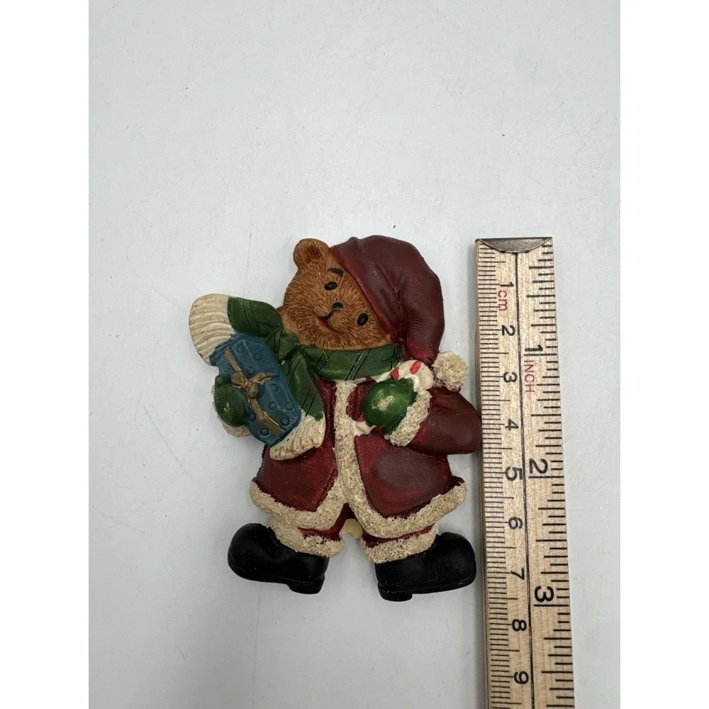 Crooked Head Teddy Bear Christmas Magnet